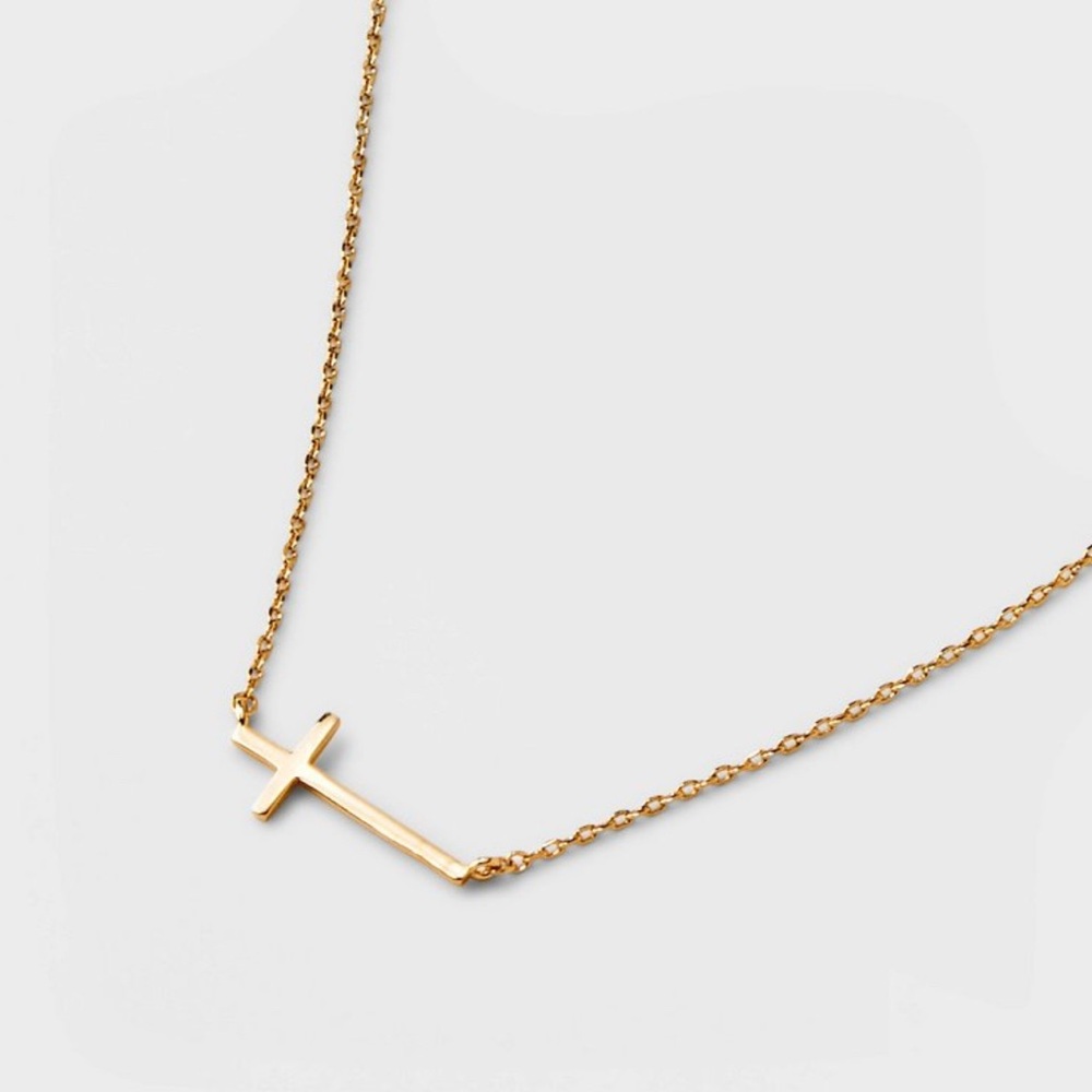 🆕 RESERVED FB A New Day Women's 14K Gold Plated Stationed Cross Necklace Gold - Picture 2 of 9